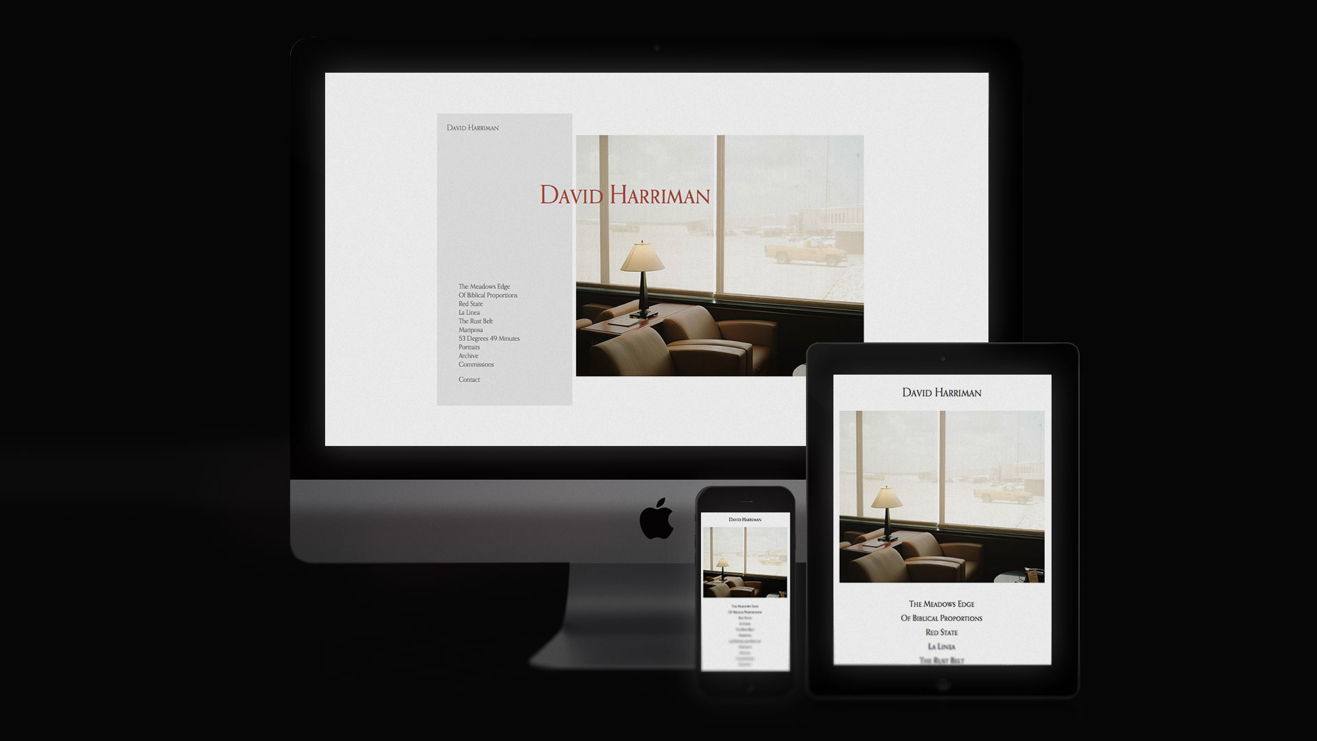 Website designed and built for photographer David Harriman.