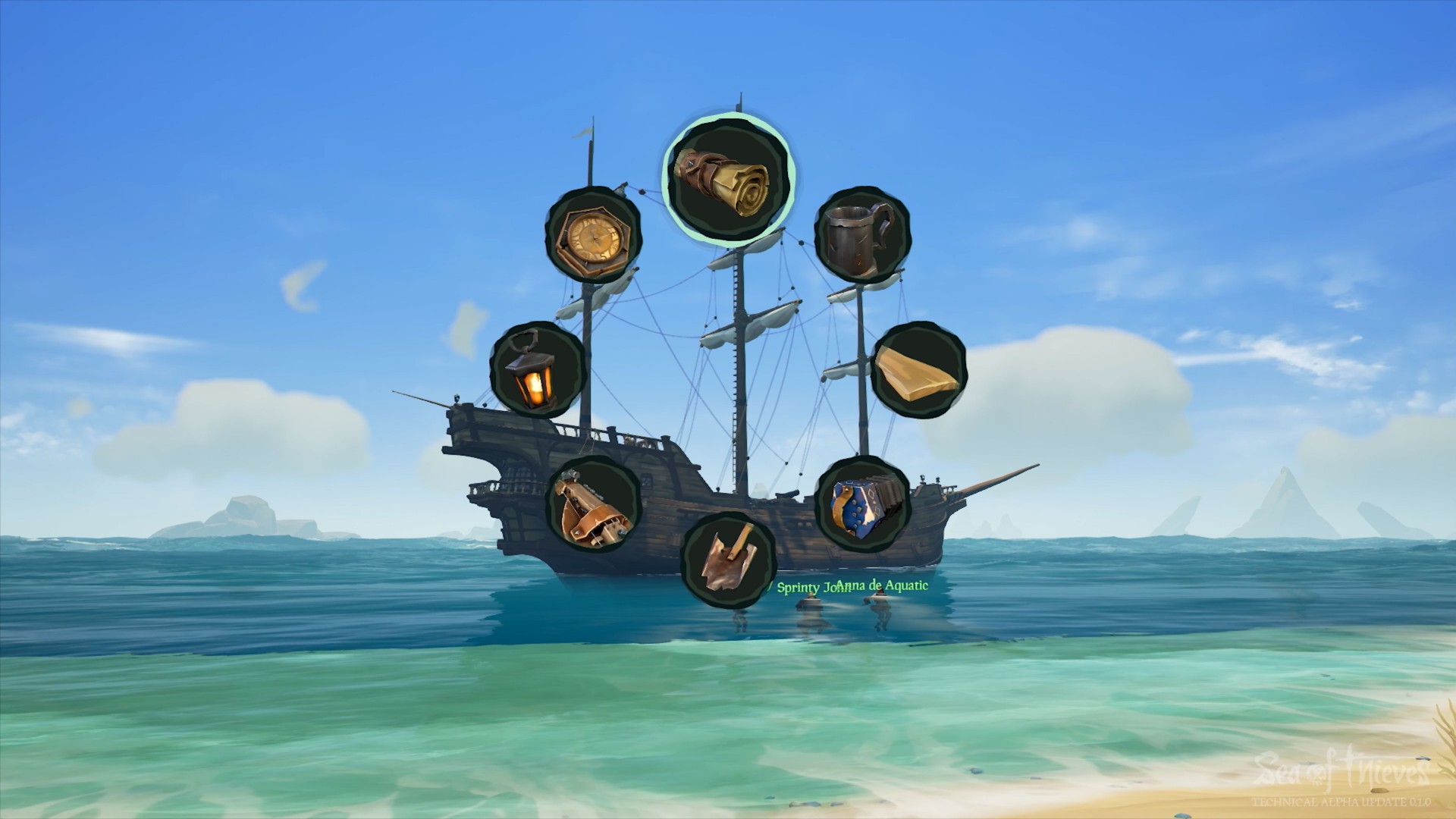 Radial inventory wheel from Sea of Thieves.